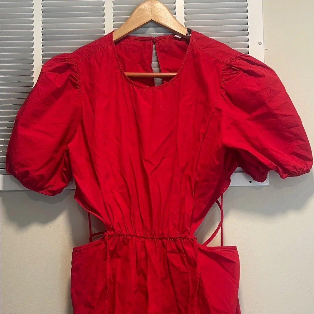 Zara Red Women's Cutout and Backless Dress - Picture 2 of 5